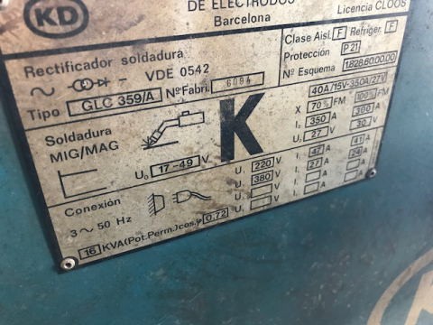 Alternative view of KD GLC 359 MIG Welder 350 A