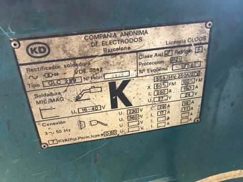 Alternative view of KD GLC 259 MIG Welder 250 A
