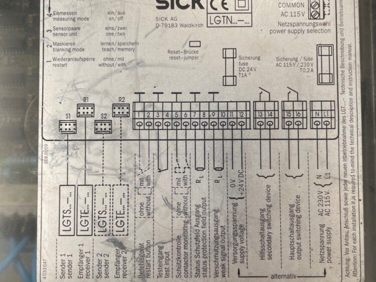 Alternative view of Base Control SICK LGTM