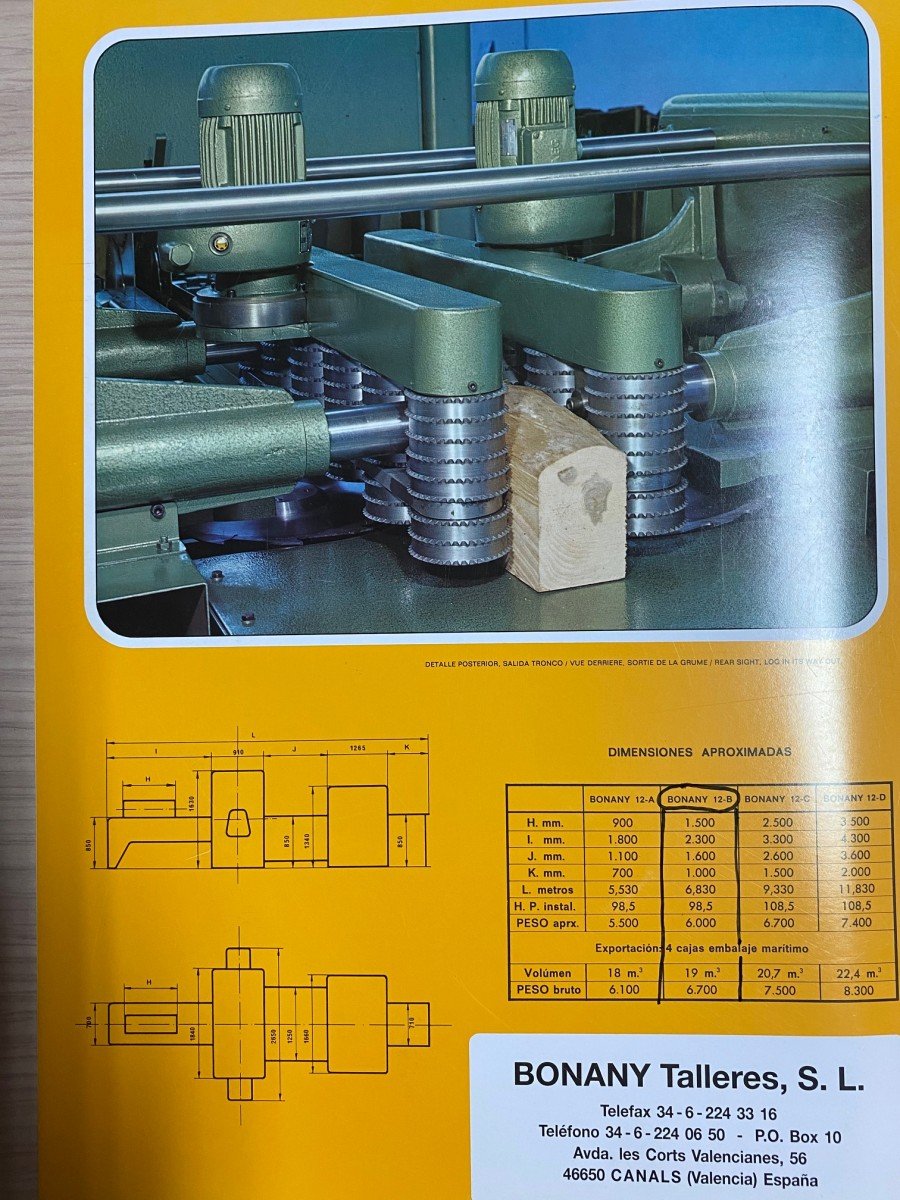 Escuadradora de 3 Caras Bonany B12 D con Módulos de Corte y Discos de Widia - Imagen 8