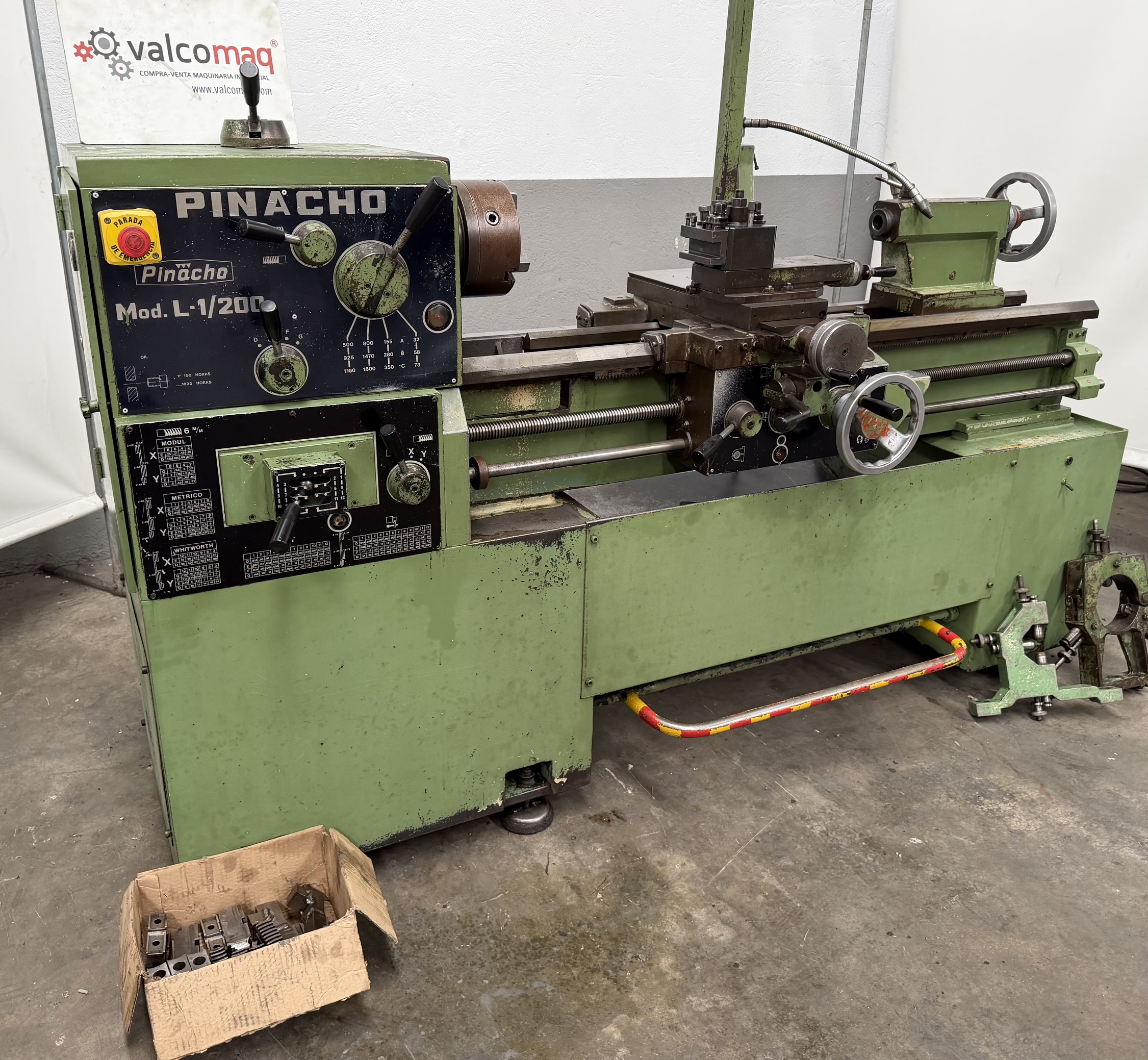Torno Pinacho L1 200 × 1150 mm con Luneta Fija y Móvil