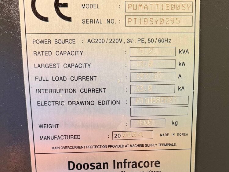 Torno CNC de Doble Torreta Doosan Puma TT1800 SY con Subhusillo - Imagen 8
