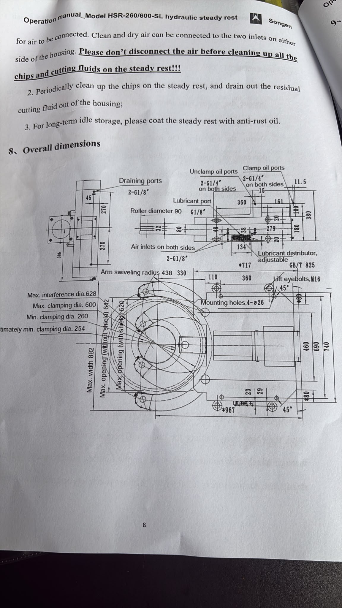 Luneta Hidráulica HSR-260/600-S/L CNC para Tornos de Gran Capacidad - Imagen 5